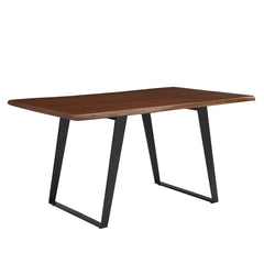 Viggo Black/Walnut 60" Live Edge Acacia Wood Acacia Wood Dining Table - Ornate Home