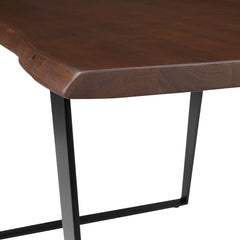 Viggo Black/Walnut 60" Live Edge Acacia Wood Acacia Wood Dining Table - Ornate Home