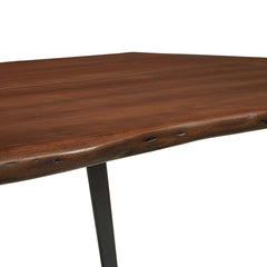 Viggo Black/Walnut 60" Live Edge Acacia Wood Acacia Wood Dining Table - Ornate Home