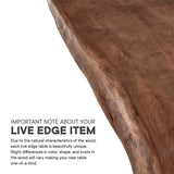 Viggo Black/Walnut 60" Live Edge Acacia Wood Acacia Wood Dining Table - Ornate Home
