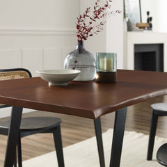 Viggo Black/Walnut 60" Live Edge Acacia Wood Acacia Wood Dining Table - Ornate Home