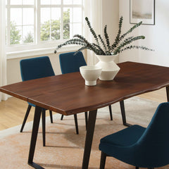 Viggo Black/Walnut 74" Live Edge Acacia Wood Dining Table - Ornate Home