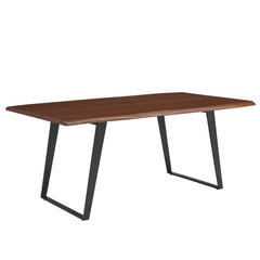 Viggo Black/Walnut 74" Live Edge Acacia Wood Dining Table - Ornate Home