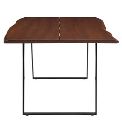 Viggo Black/Walnut 74" Live Edge Acacia Wood Dining Table - Ornate Home