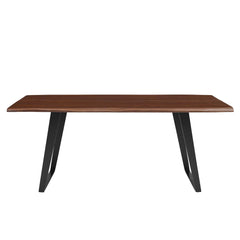 Viggo Black/Walnut 74" Live Edge Acacia Wood Dining Table - Ornate Home