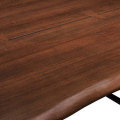 Viggo Black/Walnut 74" Live Edge Acacia Wood Dining Table - Ornate Home
