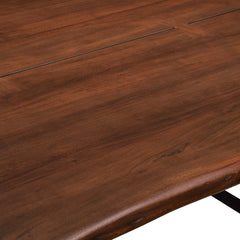 Viggo Black/Walnut 74" Live Edge Acacia Wood Dining Table - Ornate Home