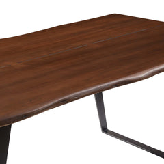 Viggo Black/Walnut 74" Live Edge Acacia Wood Dining Table - Ornate Home
