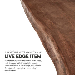 Viggo Black/Walnut 74" Live Edge Acacia Wood Dining Table - Ornate Home
