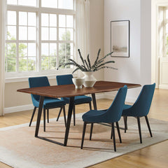 Viggo Black/Walnut 74" Live Edge Acacia Wood Dining Table - Ornate Home