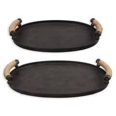 Viggo Bronze Trays (Set of 2) - Ornate Home