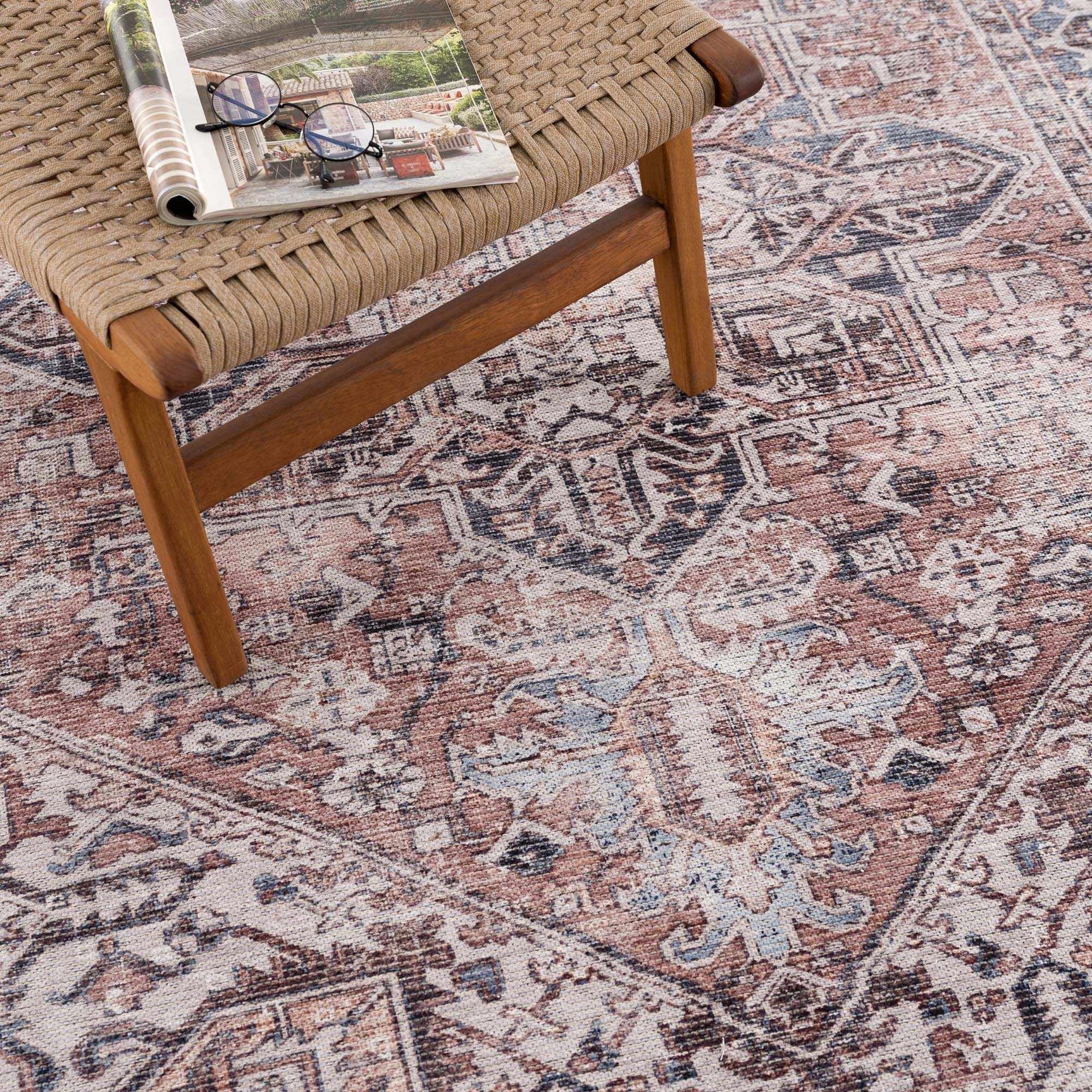 Viho Vintage Flat Pile Washable Rug - Clearance - Ornate Home