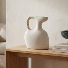 Vila Cream White 13-in Sculptural Vessel - Ornate Home