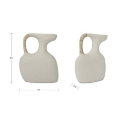 Vila Cream White 13-in Sculptural Vessel - Ornate Home