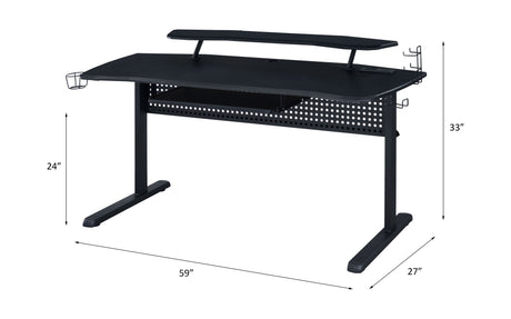 Vildre Black Gaming Desk w/LED & USB Port - Ornate Home