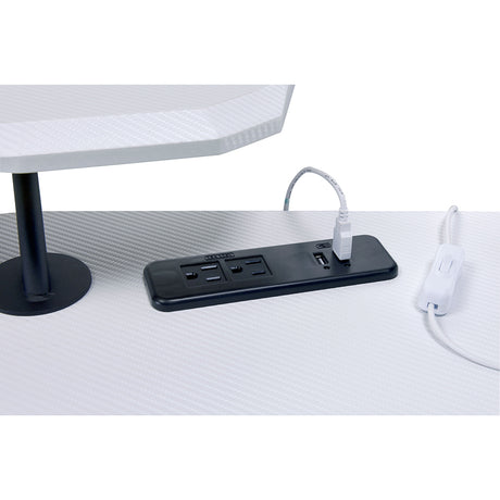 Vildre White Gaming Desk w/LED & USB Port - Ornate Home