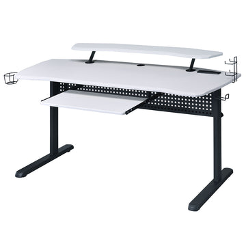Vildre White Gaming Desk w/LED & USB Port - Ornate Home