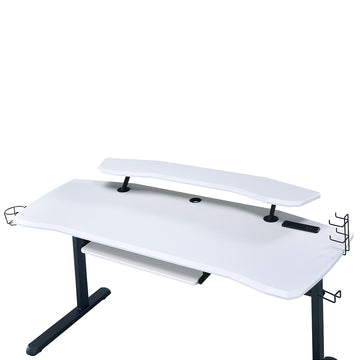 Vildre White Gaming Desk w/LED & USB Port - Ornate Home