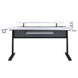 Vildre White Gaming Desk w/LED & USB Port - Ornate Home