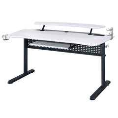 Vildre White Gaming Desk w/LED & USB Port - Ornate Home