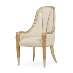 Villa Cherie Caramel/Frosted Linen Dining Arm Chair - Ornate Home