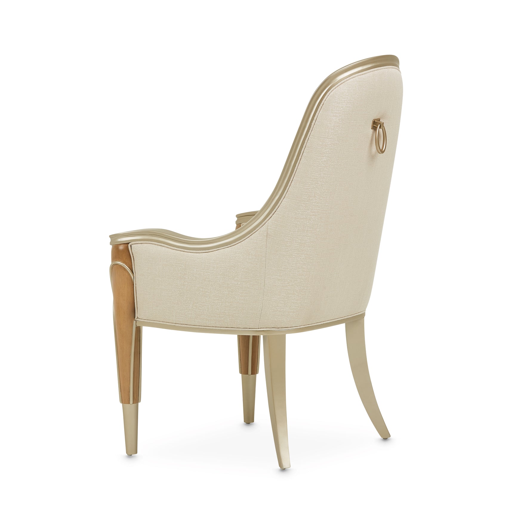 Villa Cherie Caramel/Frosted Linen Dining Arm Chair - Ornate Home