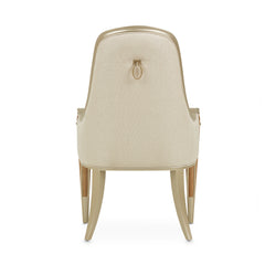 Villa Cherie Caramel/Frosted Linen Dining Arm Chair - Ornate Home
