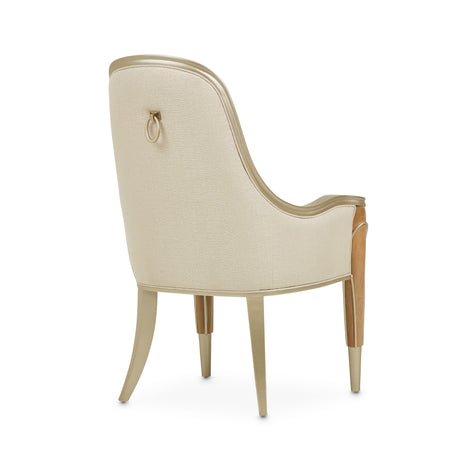 Villa Cherie Caramel/Frosted Linen Dining Arm Chair - Ornate Home