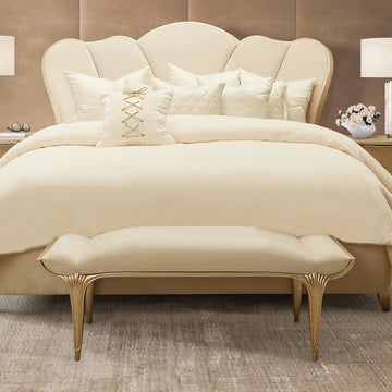 Villa Cherie Caramel/Pearl Bed Bench - Ornate Home