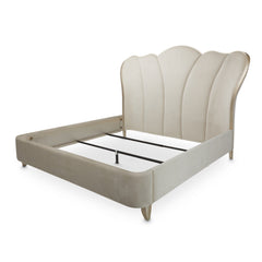 Villa Cherie Chardonnay/Pearl Queen Channel Tufted Bed - Ornate Home