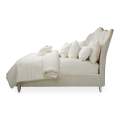 Villa Cherie Chardonnay/Pearl Queen Channel Tufted Bed - Ornate Home