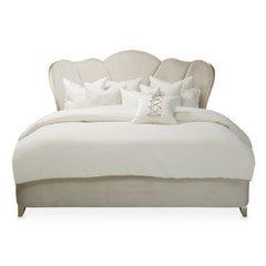 Villa Cherie Chardonnay/Pearl Queen Channel Tufted Bed - Ornate Home