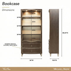 Villa-Cherie Hazelnut Bookcase - Ornate Home
