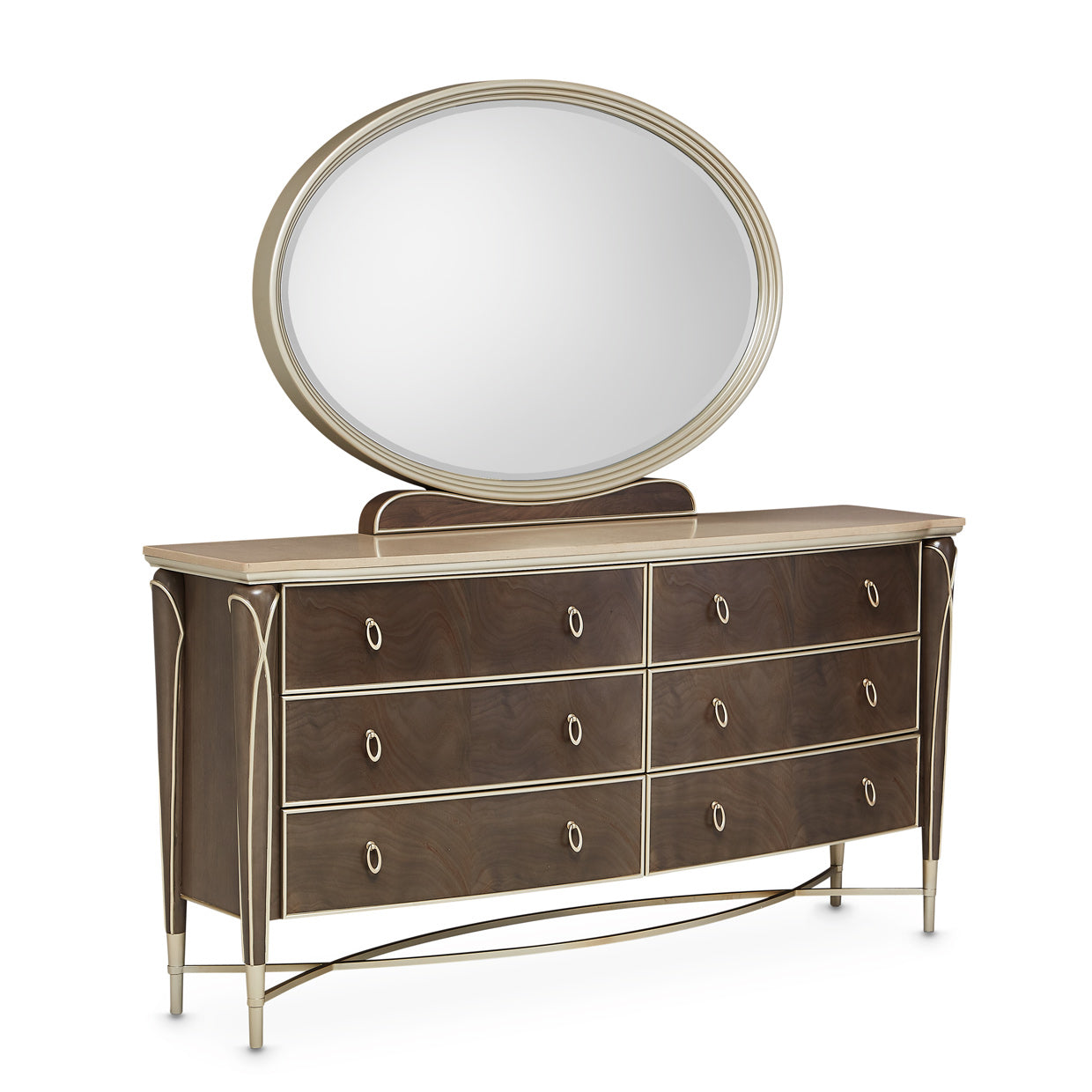 Villa-Cherie Hazelnut Dresser & Mirror - Ornate Home