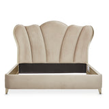Villa-Cherie Hazelnut/Porcini Channel Tufted Bed - Ornate Home