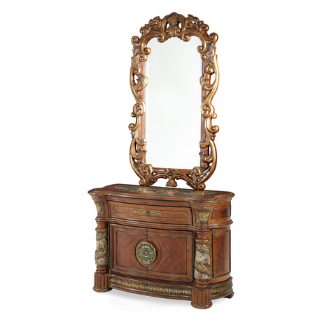 Villa Valencia Classic Chestnut Bachelor's Chest with Mirror - Ornate Home