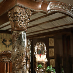 Villa Valencia Classic Chestnut Canopy Bed - Ornate Home