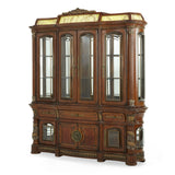 Villa Valencia Classic Chestnut China Buffet with Lighted Top - Ornate Home