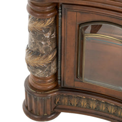 Villa Valencia Classic Chestnut China Buffet with Lighted Top - Ornate Home