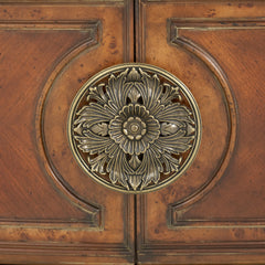 Villa Valencia Classic Chestnut China Buffet with Lighted Top - Ornate Home