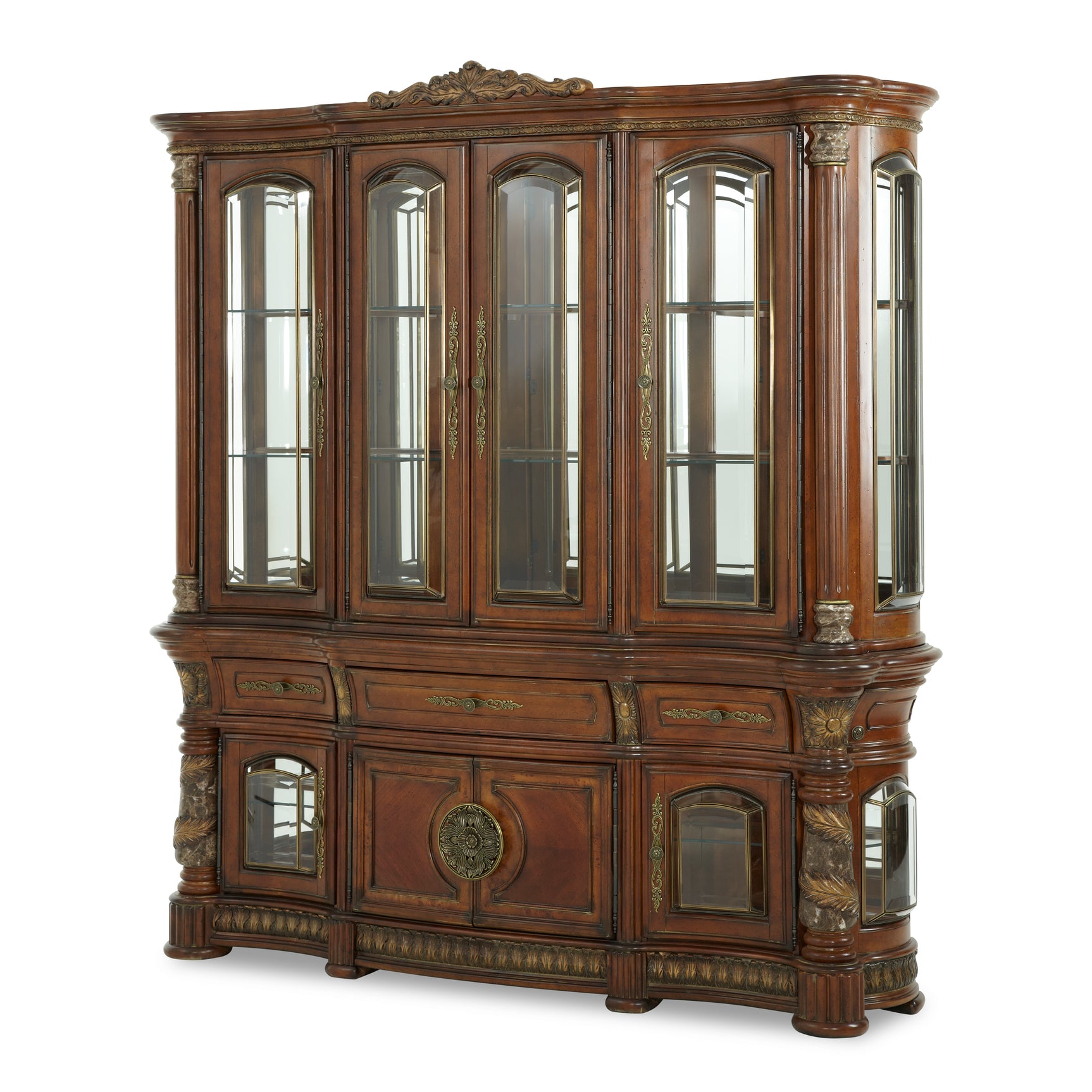 Villa Valencia Classic Chestnut China Cabinet - Ornate Home