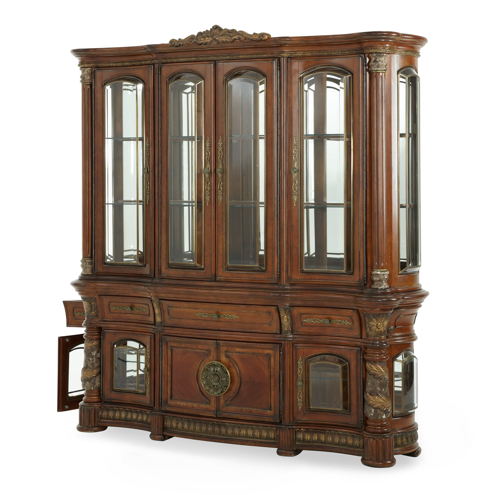 Villa Valencia Classic Chestnut China Cabinet - Ornate Home