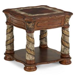 Villa Valencia Classic Chestnut End Table - Ornate Home