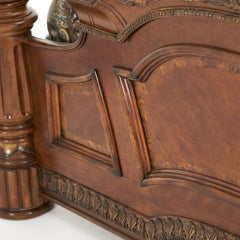 Villa Valencia Classic Chestnut Low Poster Bed - Ornate Home