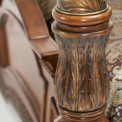 Villa Valencia Classic Chestnut Low Poster Bed - Ornate Home
