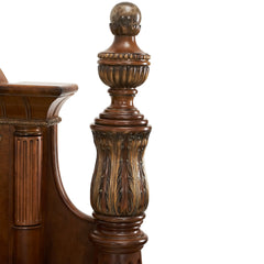 Villa Valencia Classic Chestnut Low Poster Bed - Ornate Home