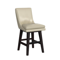 Villanova Espresso/Beige Swivel Counter Stool (Set of 2) - Ornate Home
