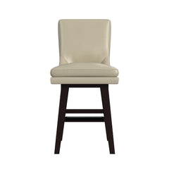 Villanova Espresso/Beige Swivel Counter Stool (Set of 2) - Ornate Home