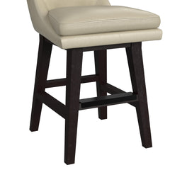 Villanova Espresso/Beige Swivel Counter Stool (Set of 2) - Ornate Home
