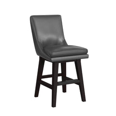 Villanova Espresso/Pewter Swivel Counter Stool (Set of 2) - Ornate Home